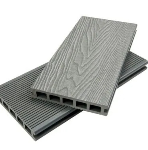 Grey composite decking boards
